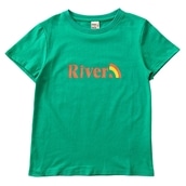 子供服 半袖プリントTシャツ キッズ 女の子 男の子  River×グリーン 100cm