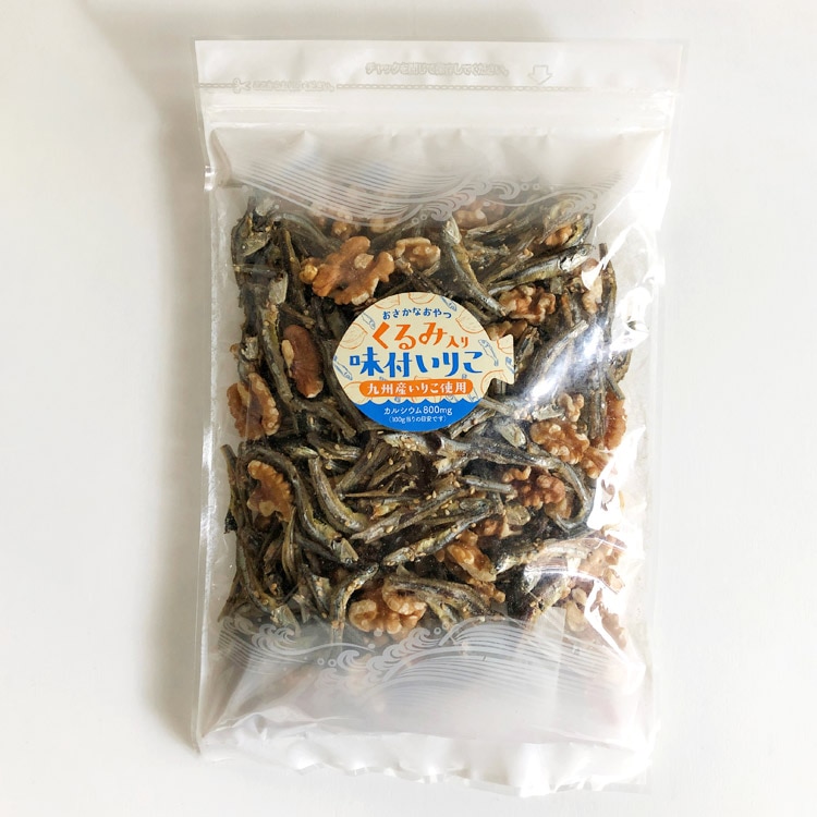 味付 いりこ くるみ 入り 300g おやつ かたくちいわし 小魚 鉄分 カルシウム ビタミン チャック付 お取り寄せグルメ 非常食 常温 メール便 食の達人お取り寄せグルメ Jre Mall