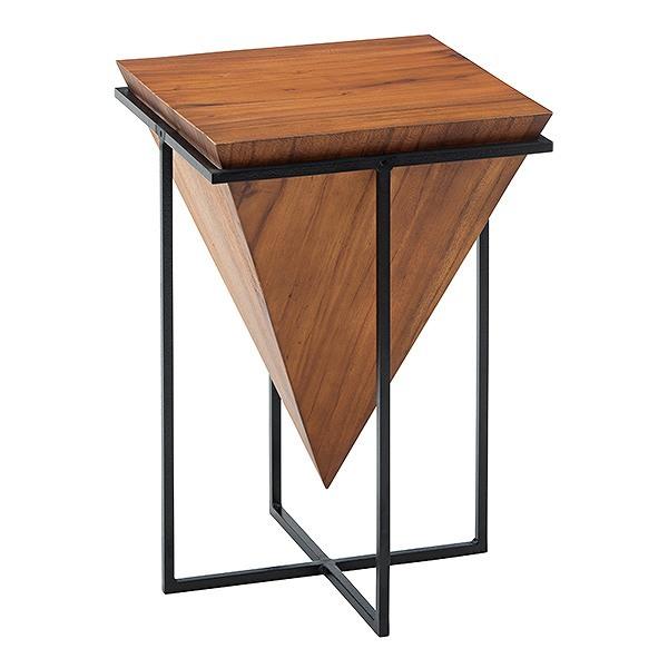 サイドテーブル 幅38cm テーブル 木製 天然木 モンキーポッド 角型
