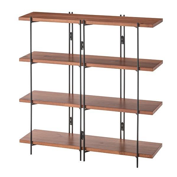 マルチボーダーシリーズ 東谷 オープンシェルフ 4段ワイド 天然木棚板