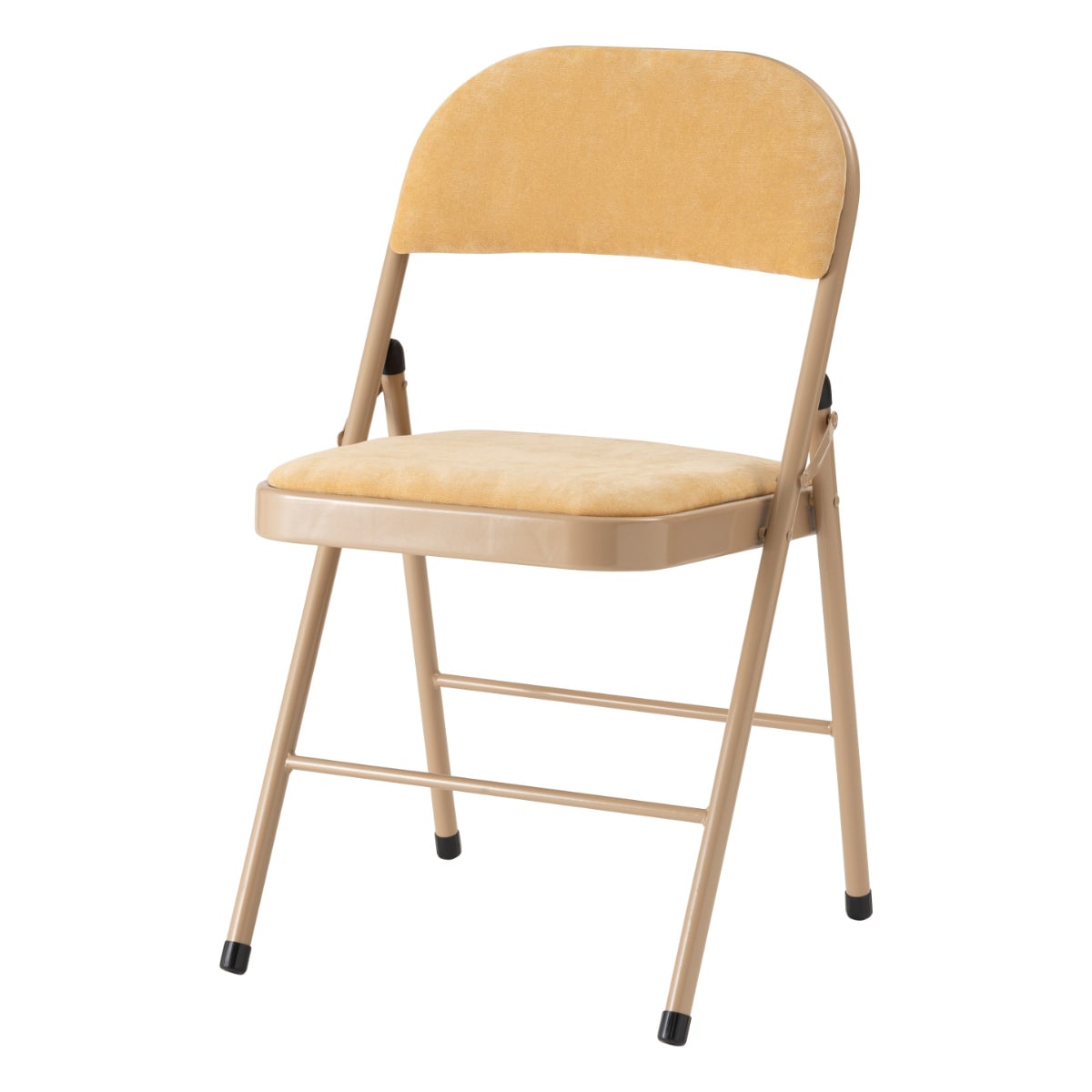 折りたたみ椅子 同色4脚セット 座面高48cm ファブリック ベロア調