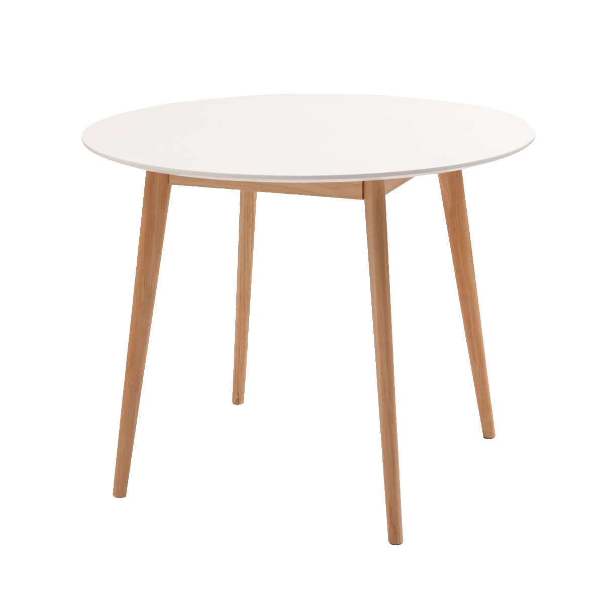 ダイニングテーブル 幅90cm 円形 木目調 ホワイト（ カフェテーブル