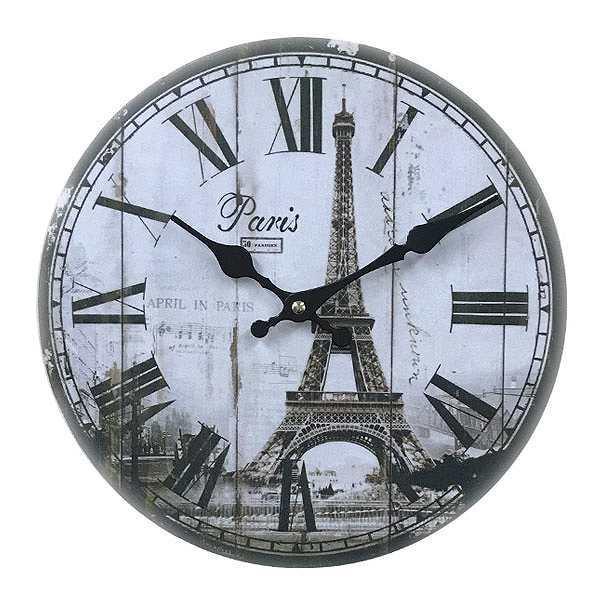 掛け時計 28cm パリ モチーフクロック Paris（ アナログ 時計 壁掛け