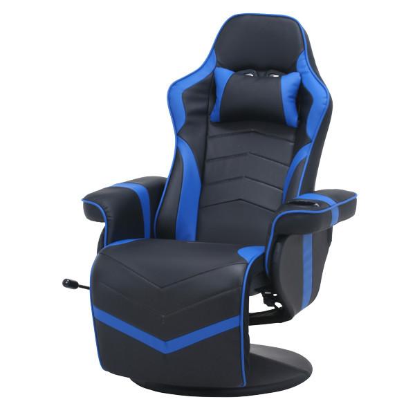 ゲーミングチェア 座面高46~51cm フットレスト ドリンクホルダー