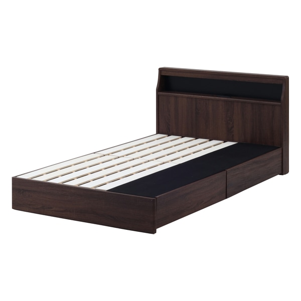 ベッド セミダブル 木製 ベッドフレーム コンセント ライト付き