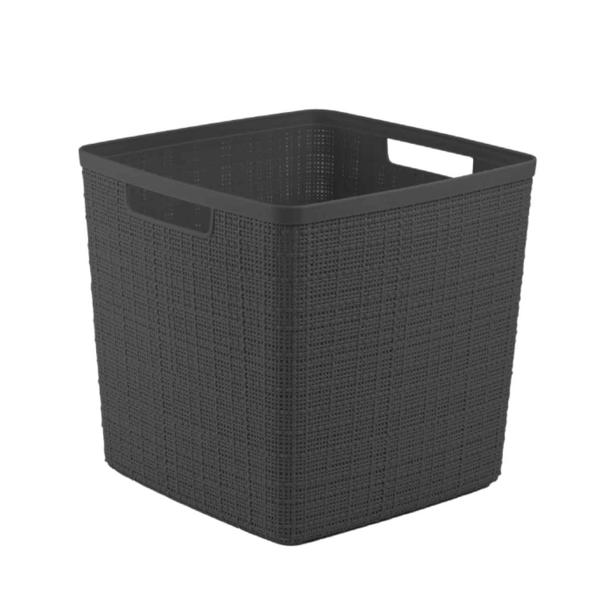 ランドリーバスケット CURVER ジュート キューブボックス 17L （ カーバー バスケット ランドリー 持ち手付 洗濯 脱衣かご 洗濯か