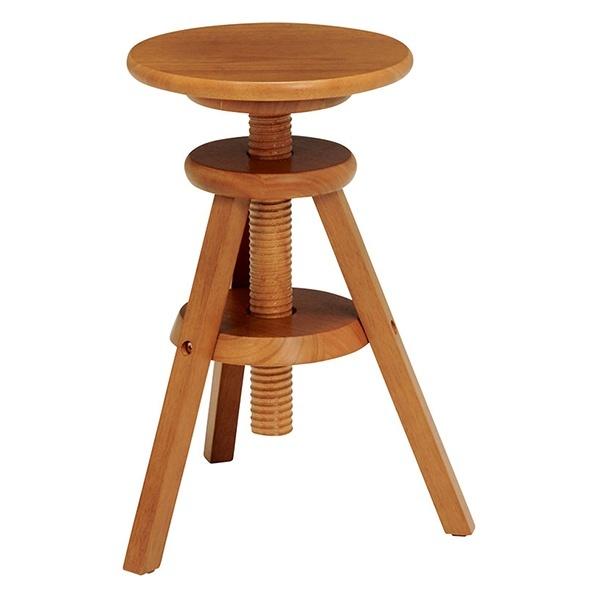 回転スツール 高さ調節 天然木 椅子 チェア（ 回転椅子 木製