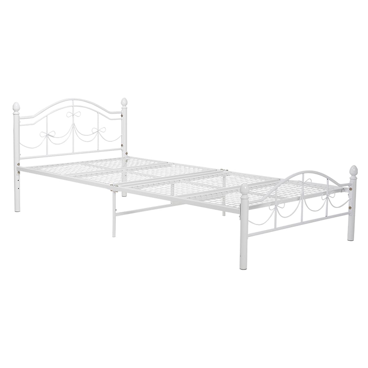 ベッド シングルベッド ベッドフレーム 姫系 白家具 ( フレームのみ