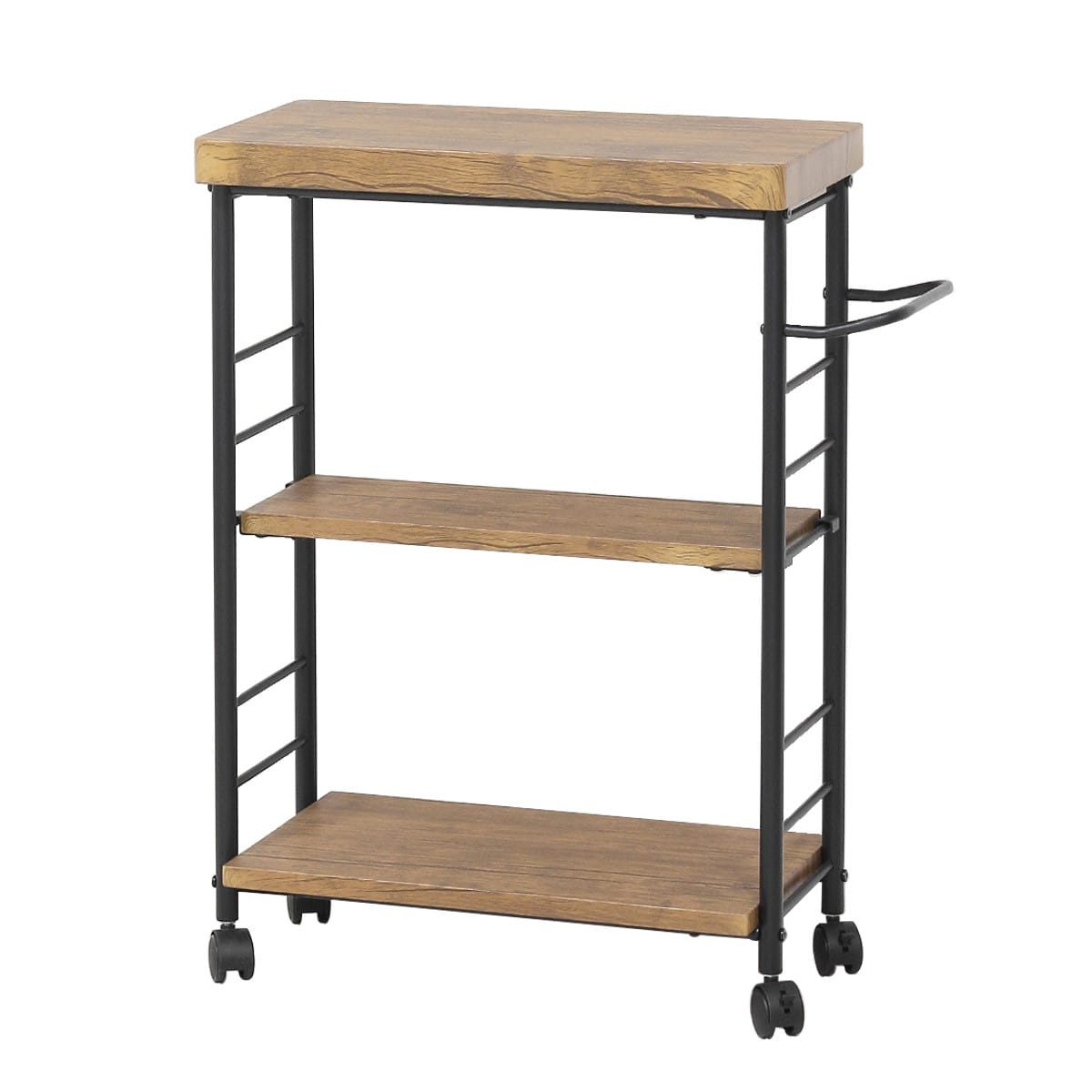 キッチンワゴン 3段 ヴィンテージ調 幅62cm（ 天板付き キャスター付き