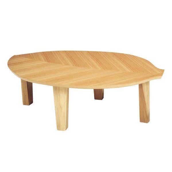 座卓 ローテーブル 木製 葉の国 木の葉型 幅120cm（ ニレ 突板仕上げ