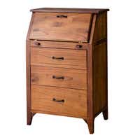 木製ライティングビューロー 3引き出し 46 英国アンティーク木製ライティングビューロー/収納デスク机