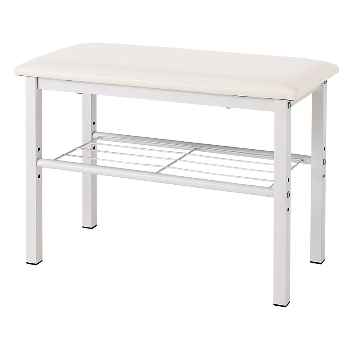 ハンドメイド　シューズベンチ　ホワイトシャビー　玄関ベンチ ハンドメイド シューズベンチ ホワイトシャビー 玄関ベンチ