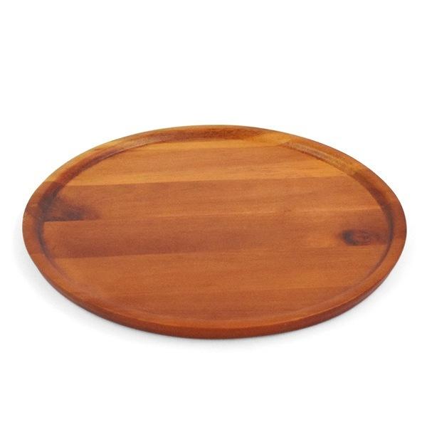 一人用お盆 （トレー L 20cm カフェ 木製 天然木 フタ お盆（ 丸 