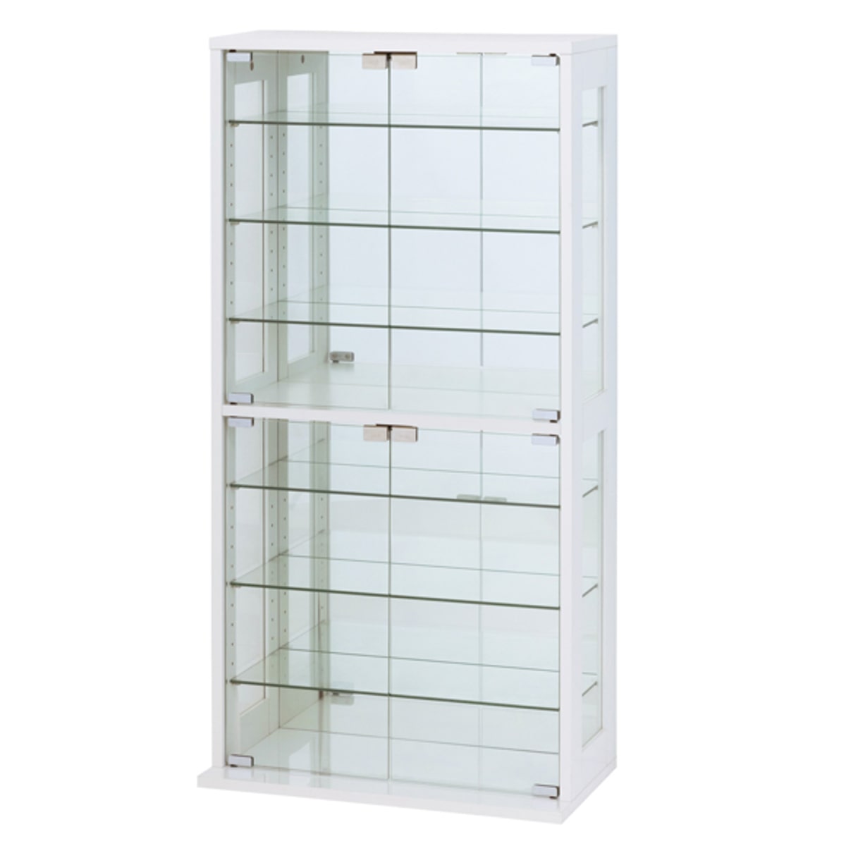 新品】フィギュアケース 2段ワイド 棚 ホワイトコレクションケース