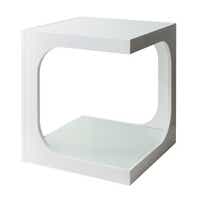 サイドテーブル 高さ45cm ガラス天板 木製（ テーブル ナイトテーブル ソファーテーブル ガラス キューブ スクエア おしゃれ 北欧