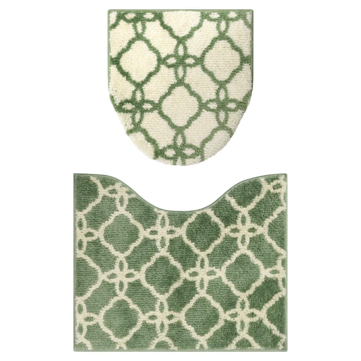 トイレマット 蓋カバー 2点セット SOPO （ トイレ マット ふたカバー セット 洗える 洗濯可 滑り止め 足元マット U型 O型 洗浄