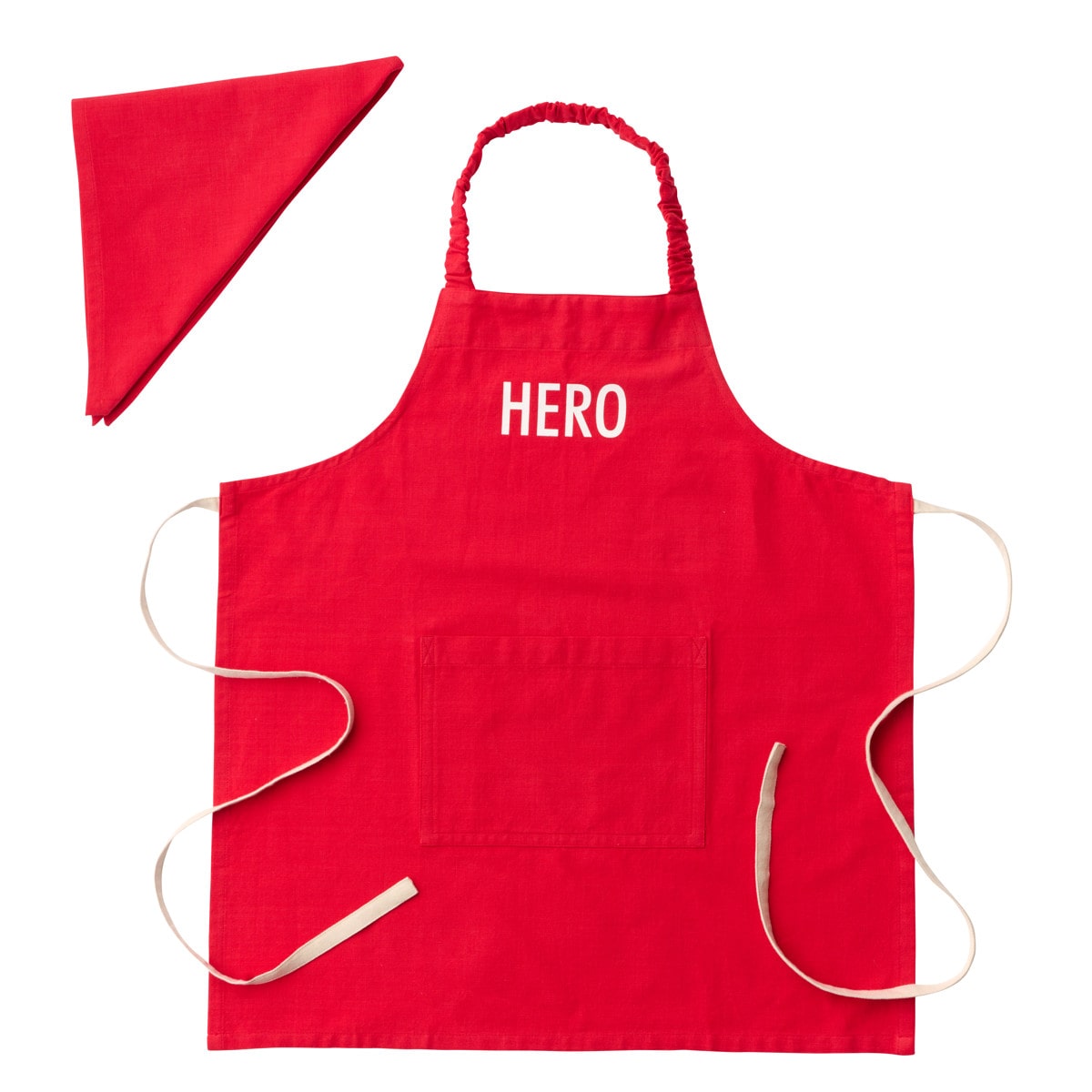 エプロン キッズ 2点セット ノート M habitue （ アビチュアル 120～140cm対応 綿100％ ポケット付き 三角巾付き 子供