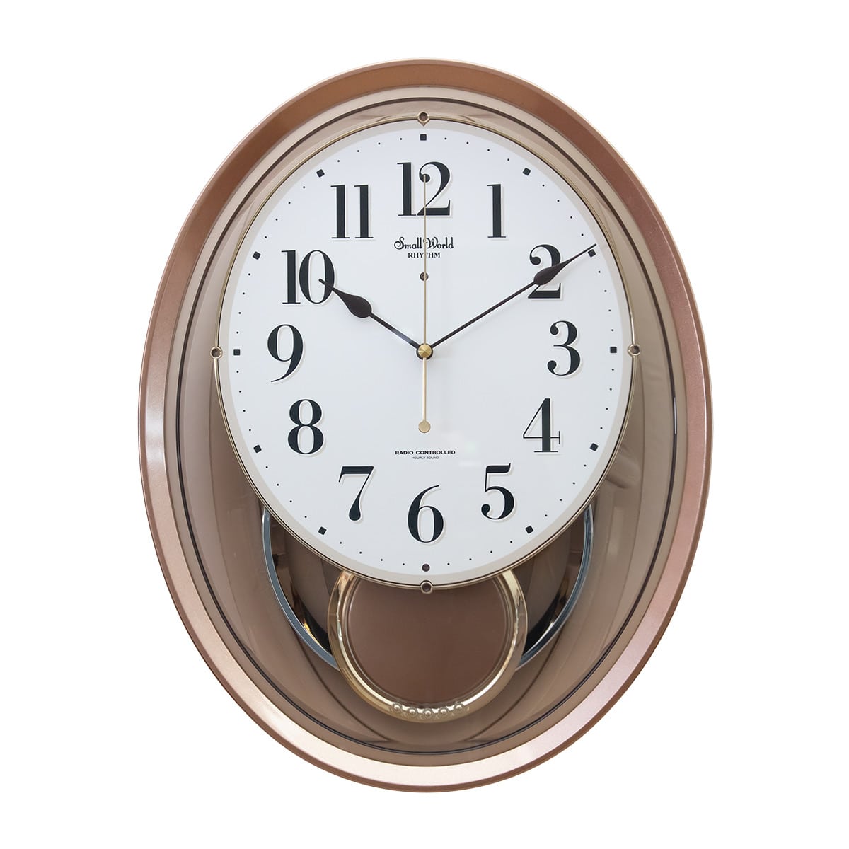 リズム時計 電波時計 スモールワールドプラウド 4MN523RH05 振り子
