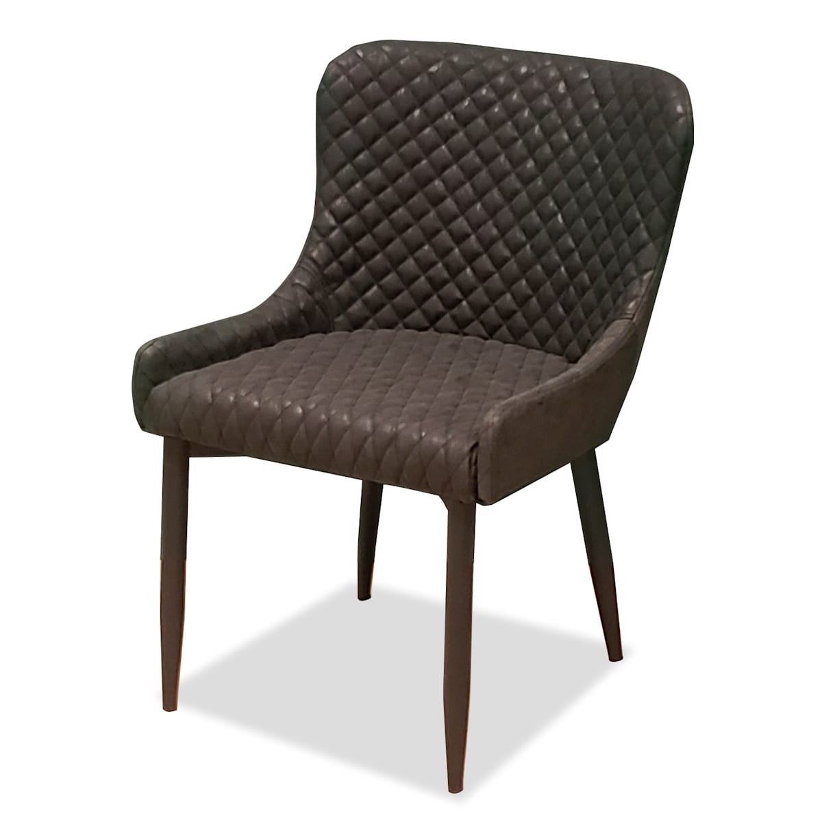 ダイニングチェア 2脚セット 座面高44cm レザー調 キルティング（ ダイニング リビング 椅子 チェア キルティング加工 背もたれ付き