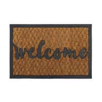 玄関マット 屋外兼用 ラバーコイヤー 40×60cm ウェルカムレター（ 玄関 マット 屋外 屋内 厚さ1.5cm ドアマット 泥落とし