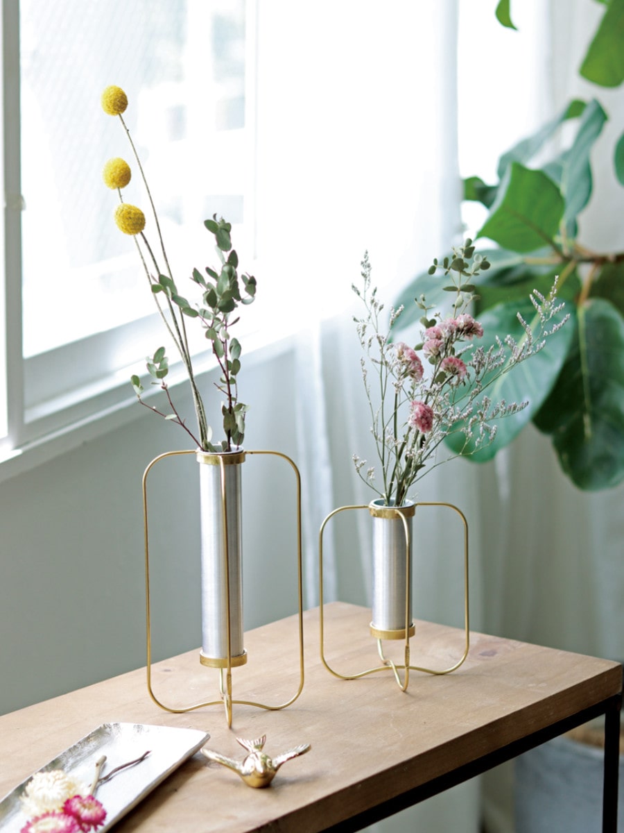 ドライフラワースタンド アルミ鋳造品 ドライフラワースタンド アルミ鋳造品