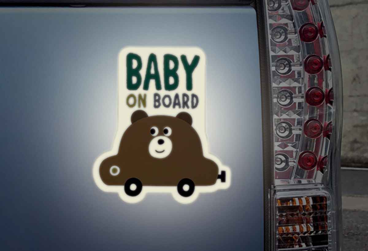 セーフティサイン リフレクター CARマグネット くま( カーサイン baby