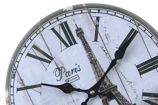 掛け時計 28cm パリ モチーフクロック Paris（ アナログ 時計 壁掛け