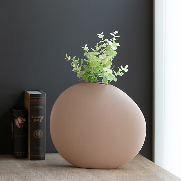 花瓶 陶器 フラワーベース スリムL ASH 幅25.5×奥行7×高さ22cm