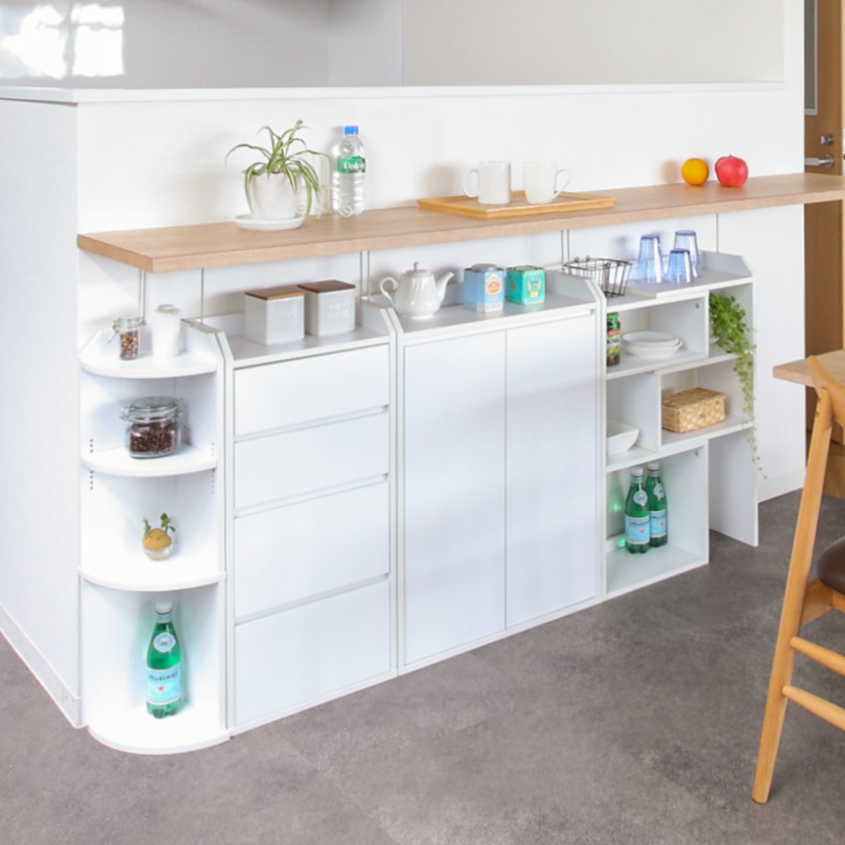 カウンター下収納 薄型 4タイプ フルセット( カウンター下 カウンター