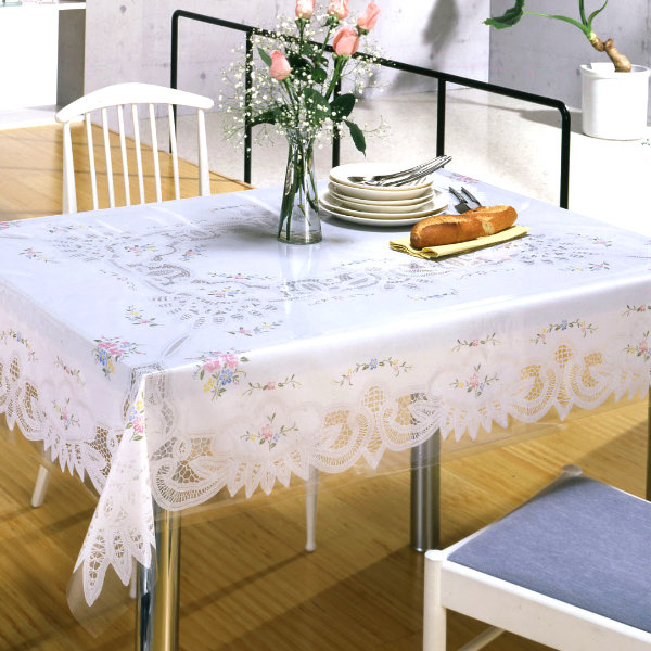 テーブルクロス 120×150cm MGプリントレース パリス 樹脂製 日本製