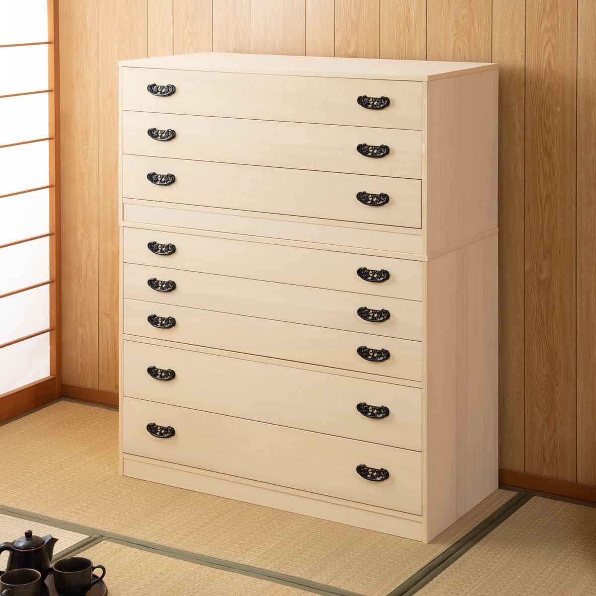 総桐 衣装タンス 3段 和箪笥 日本製 幅98cm ( 桐 たんす 完成品 天然