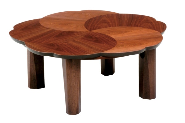 家具調こたつ 座卓 折りたたみ形 木製 コタツ ブロッサム 直径90cm