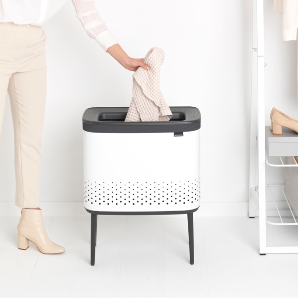 brabantia ランドリービン 60L（ ランドリーバスケット スリム 洗濯かご ランドリーボックス 洗濯 洗濯物 洗濯物入れ ふた