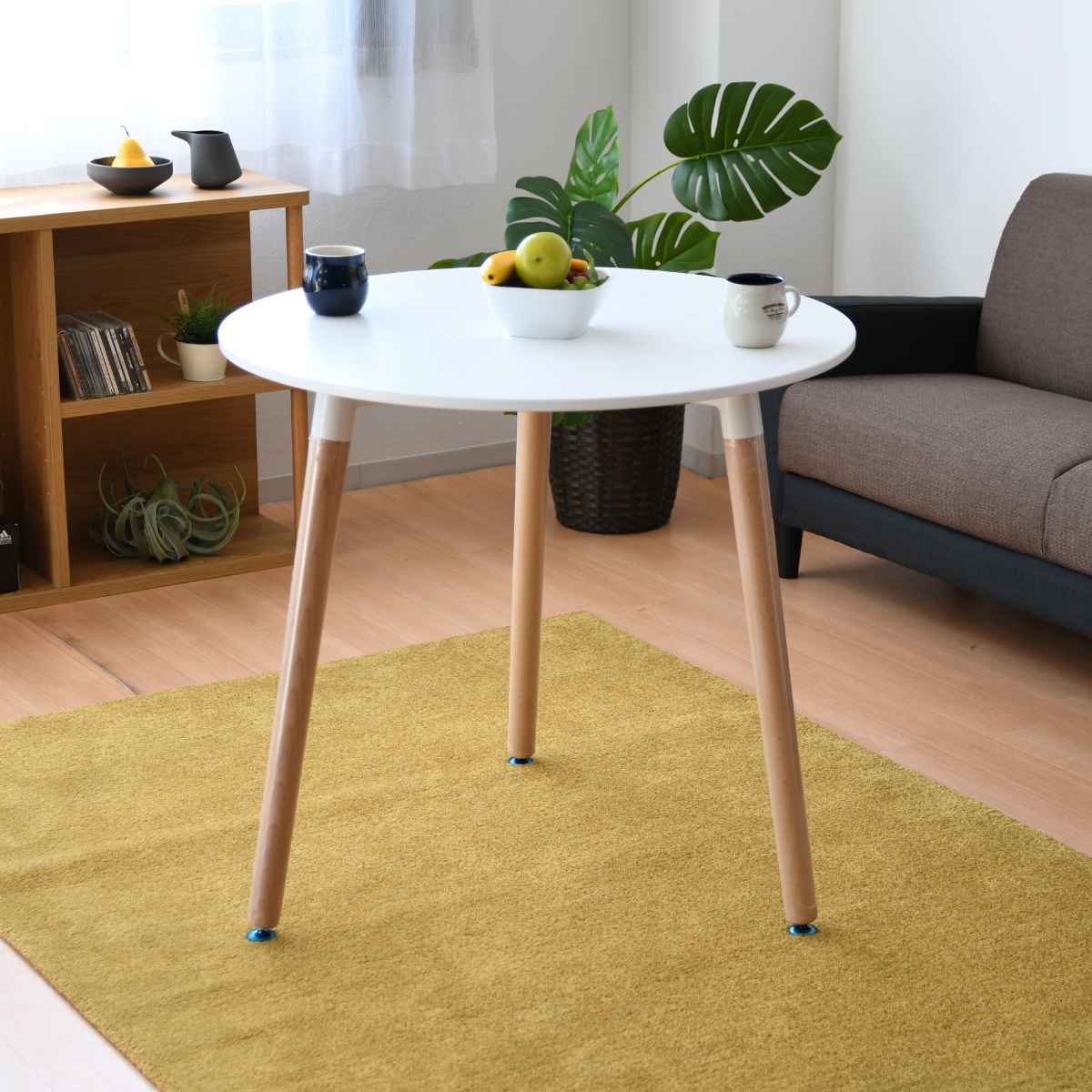 カフェテーブル 一人暮らし 丸 シンプル 清潔感 幅80cm ( 丸テーブル