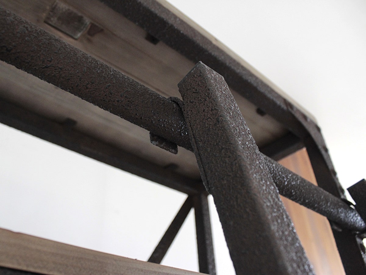 ラダーシェルフ インダストリアル調 古材 錆フレーム はしご付 幅160cm