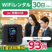 WiFiレンタル 30日プラン au 月間6GB