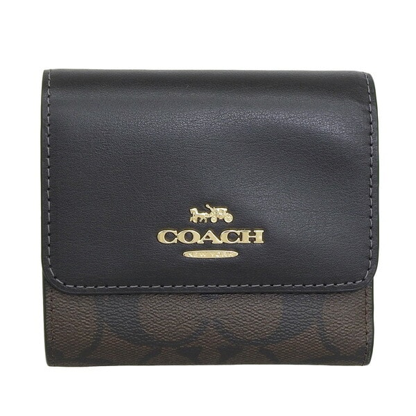 直営 コーチ COACH レディース 二つ折り財布 (ライトカーキ