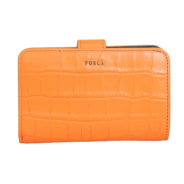送料無料】フルラ 財布 レディース 二つ折財布 レザー オレンジ FURLA