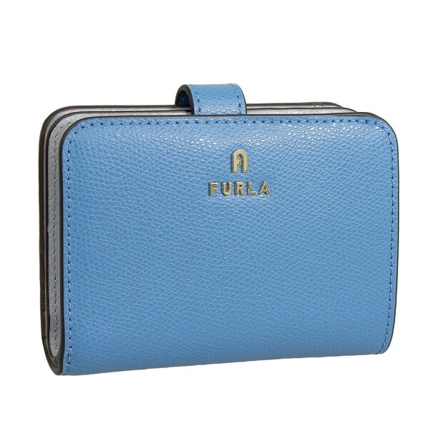 新品 フルラ FURLA 2つ折り財布 バビロン S コンパクトウォレット ブルー 青 ベージュ