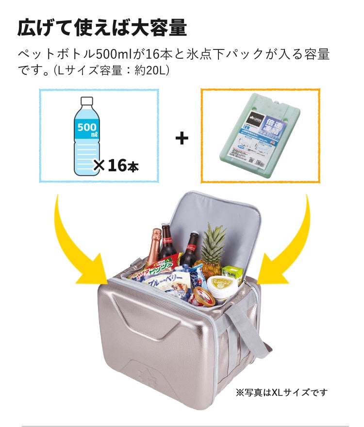 ロゴス ハイパー氷点下クーラーL＆倍速凍結・氷点下パックL 2個 3点