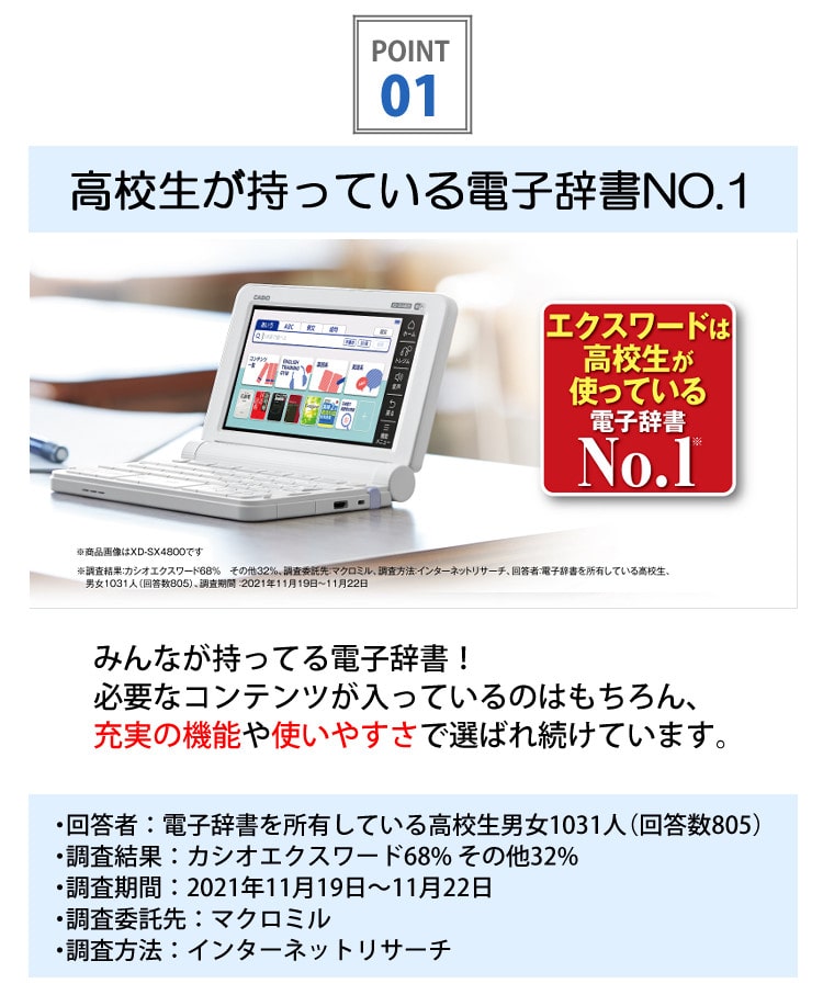 カシオ 電子辞書 高校生 英語強化 XD-SX4900-WE（カシオ 電子辞書 