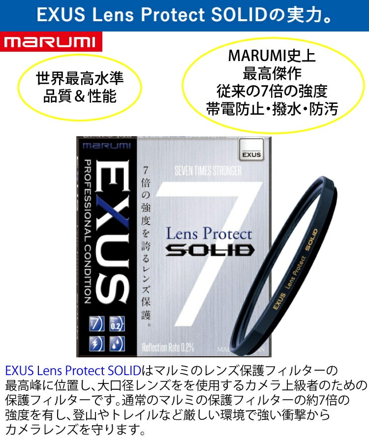 レンズ保護フィルター マルミ光機 82mm EXUS LensProtect SOLID ...