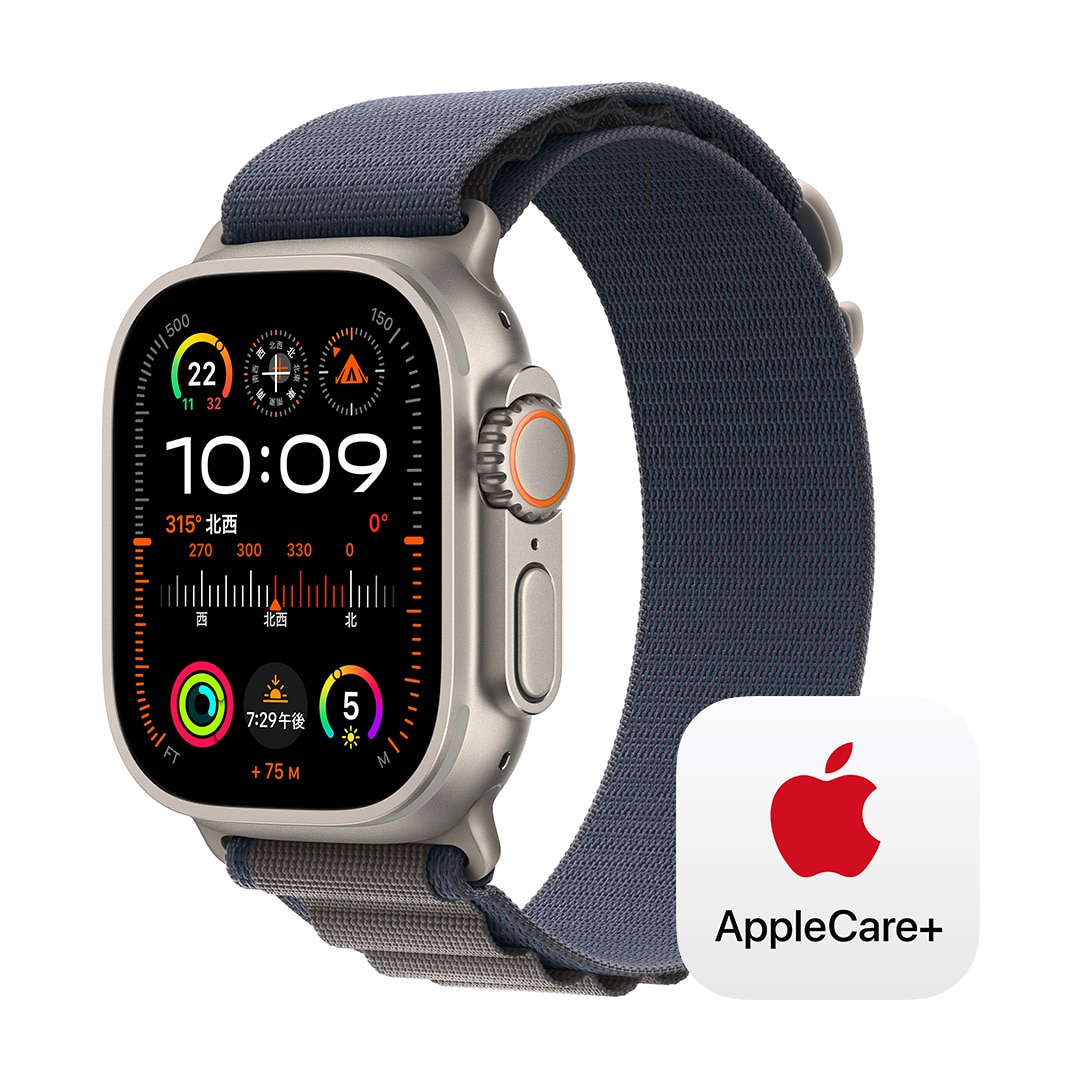 Apple Watch Ultra 2iGPS + Cellularfj- 49mm`^jEP[Xƃu[ApC[v - L with AppleCare+