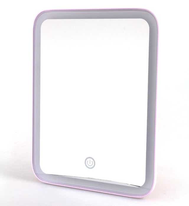 ヤマムラ LEDライトメイクアップミラー((約)幅18×奥行5×高さ23.2cm パープル) リビングプライム JRE MALL店｜JRE MALL